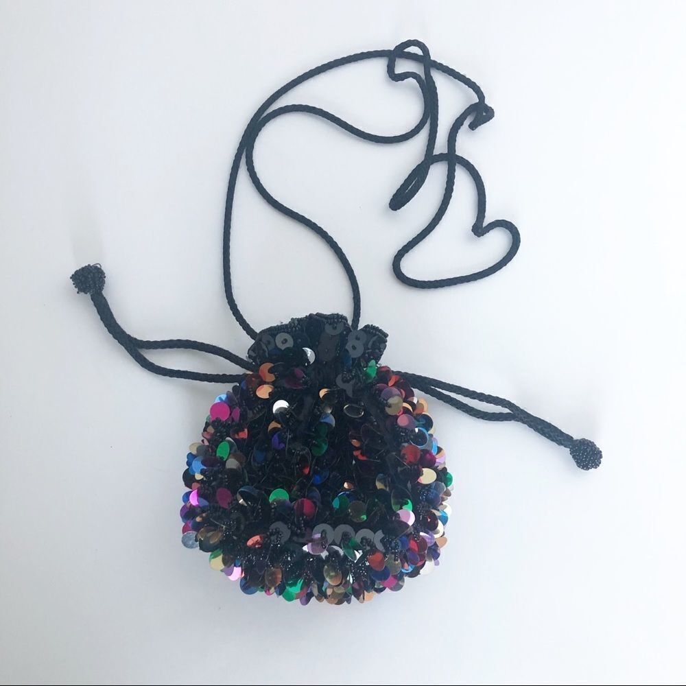 Amanda Smith drawstring sequined evening bag